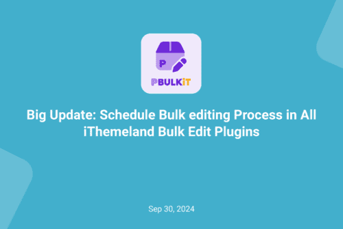Big Update: Schedule Bulk editing Process in All iThemeland Bulk Edit Plugins