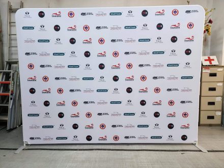 Tension Fabric backdrop - step and repeat logo