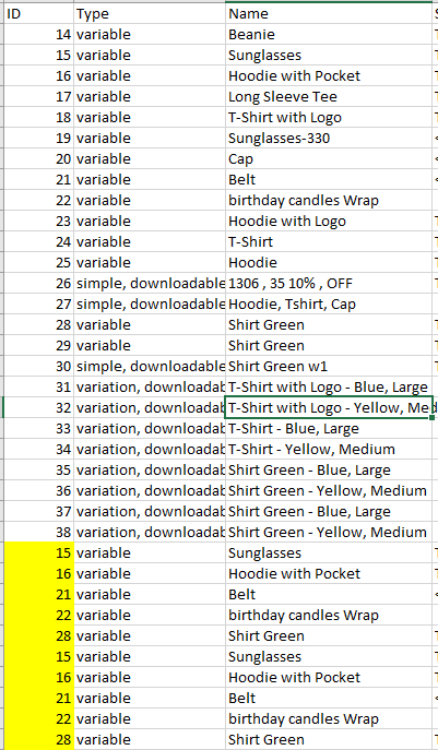 duplicate WooCommerce products in CSV file