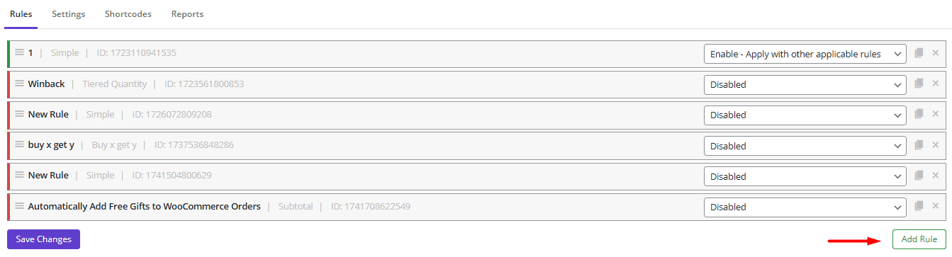 Click on add rule button