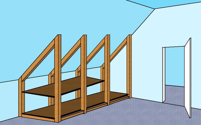 Regalböden für dem Dachschrägenschrank