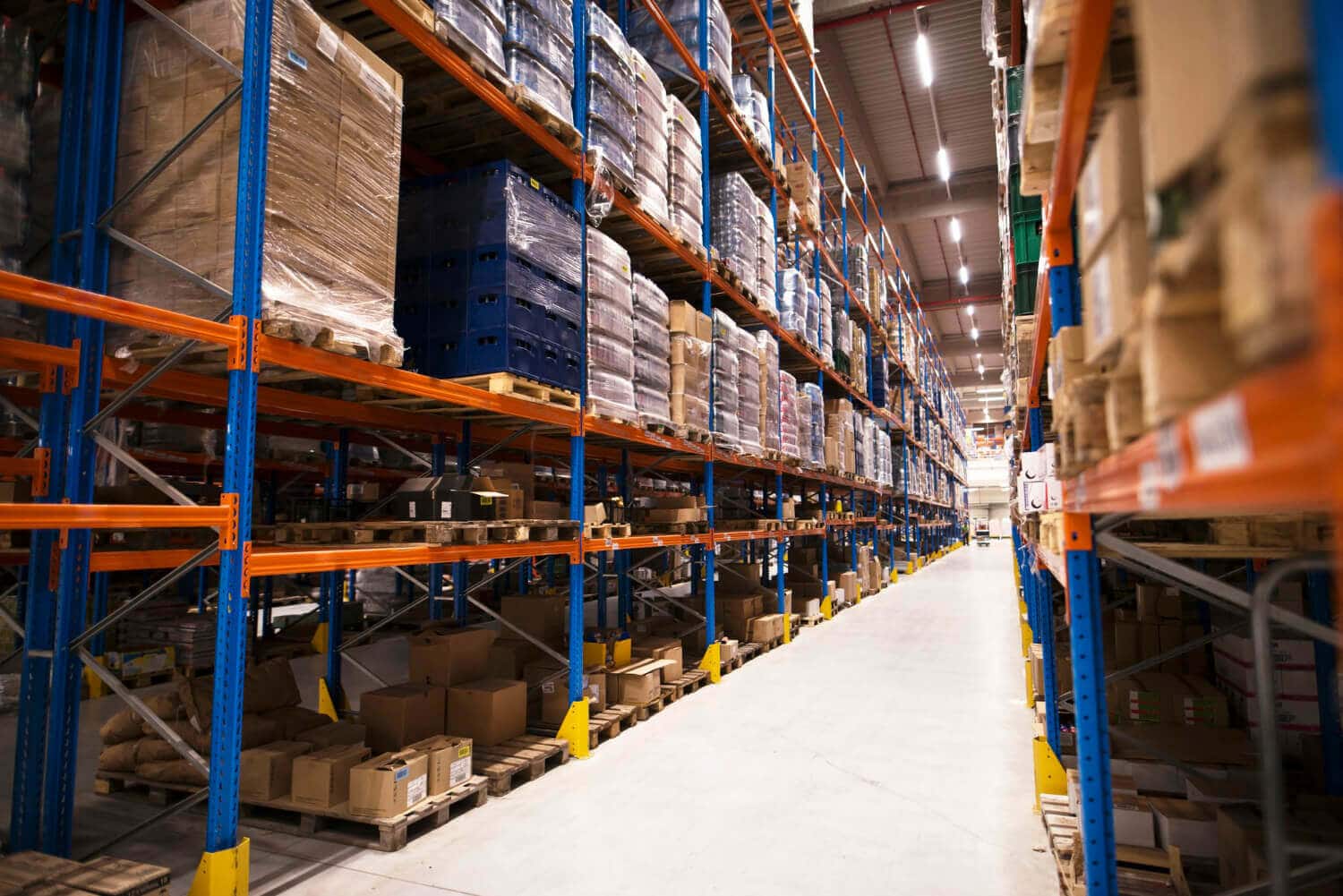 Warehouse with full shelves