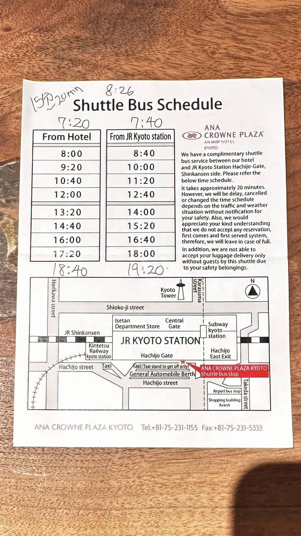 Excellent Stay at ANA Crowne Plaza Kyoto 5 Bus ride