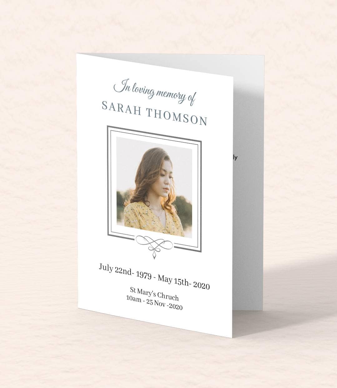 Simple editable funeral order of service (015) - Template Design