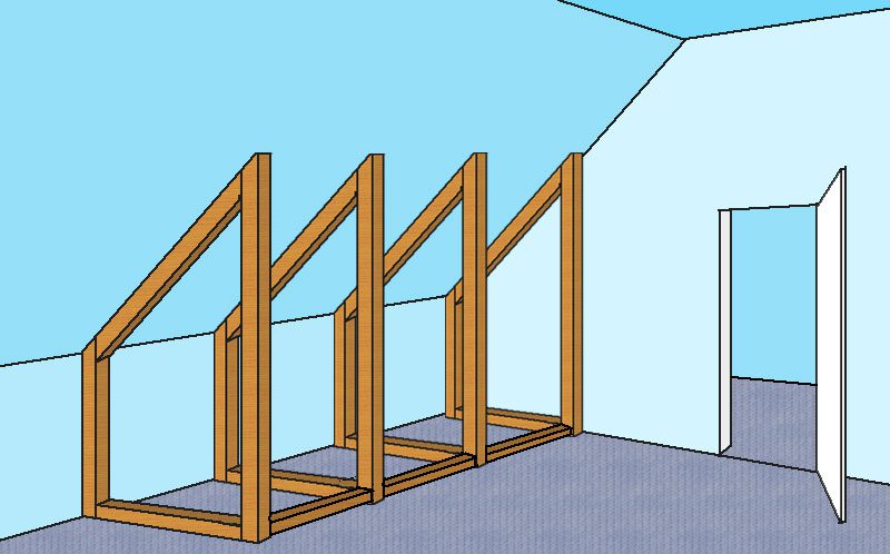 Bodenbalken Dachschrägenschrank