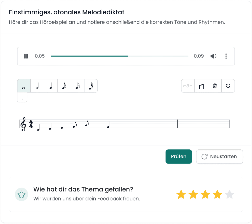 Einstimmiges, altonales Melodiediktat
