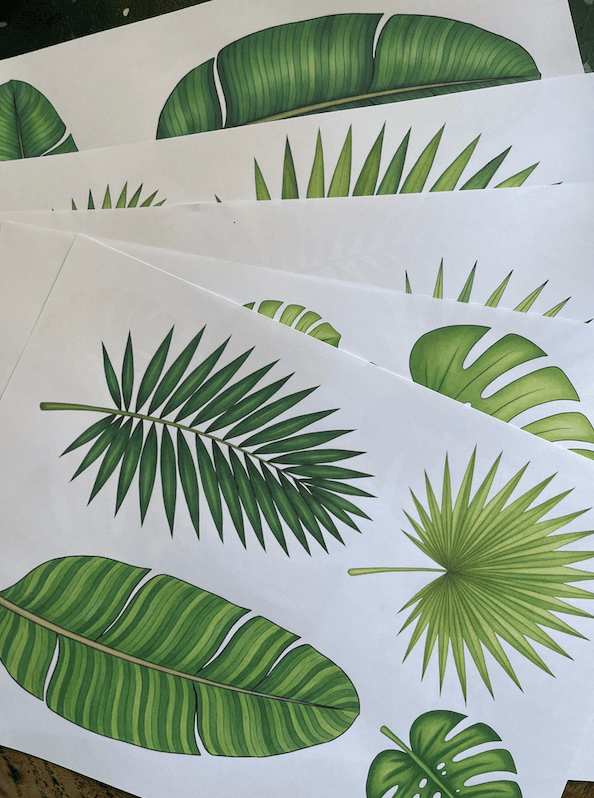 Mit Papier Sommerdeko basteln "Monstera-Blatt" helpfully.de