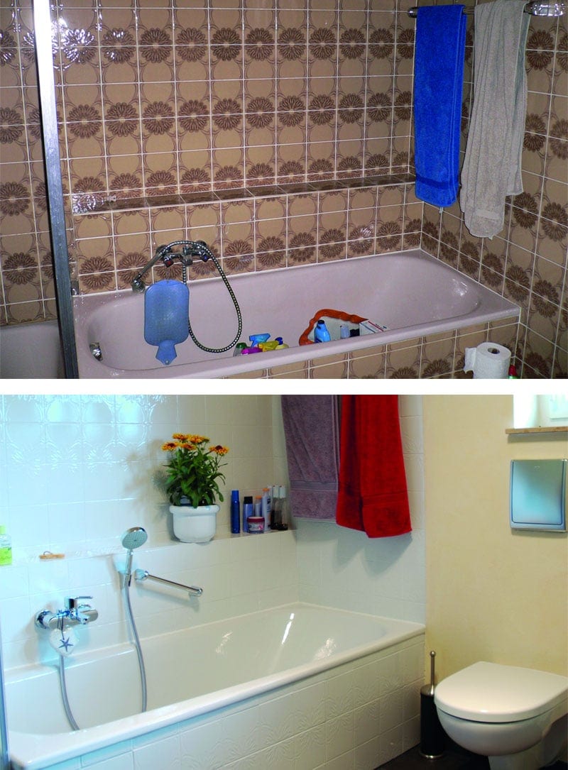 Alte Fliesen neu lackieren