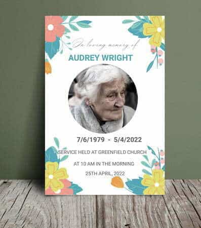 Multicolour floral funeral program booklet 029 Multicolour floral funeral program booklet 029 - Free Funeral Order of Service Template