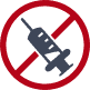 icon indicating no injections by showing a syringe with an overlaid stop sign