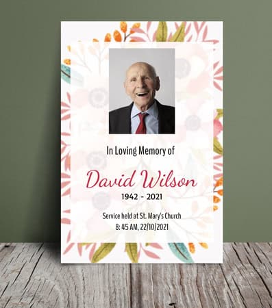 Floral background funeral order of service (006) Floral background funeral order of service (006) - Free Funeral Order of Service Template