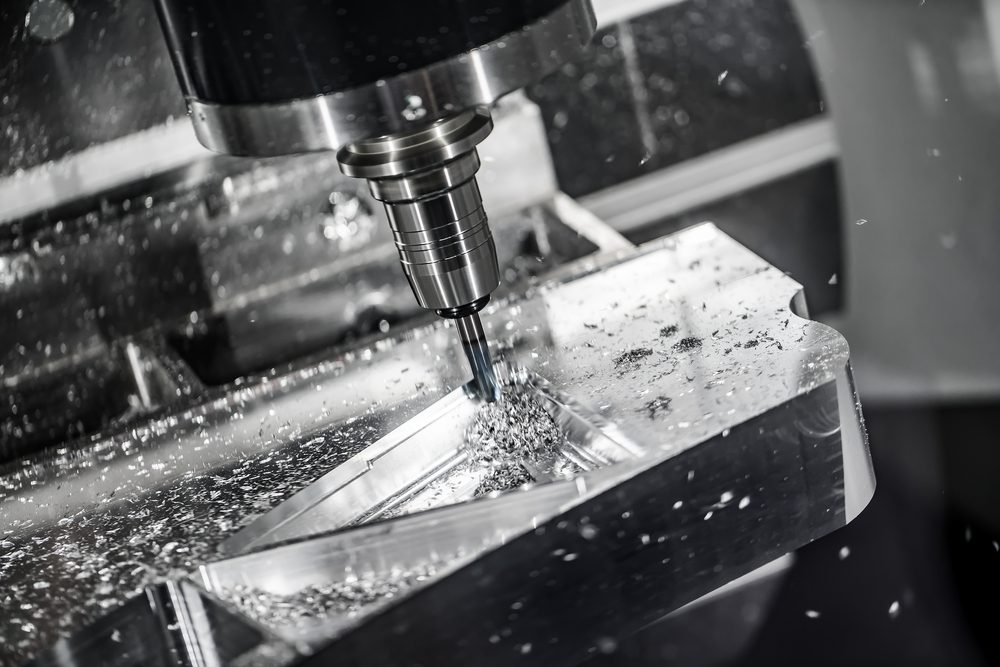 CNC-Maschinen: Wie funktionieren sie? Metalworking CNC milling machine.
