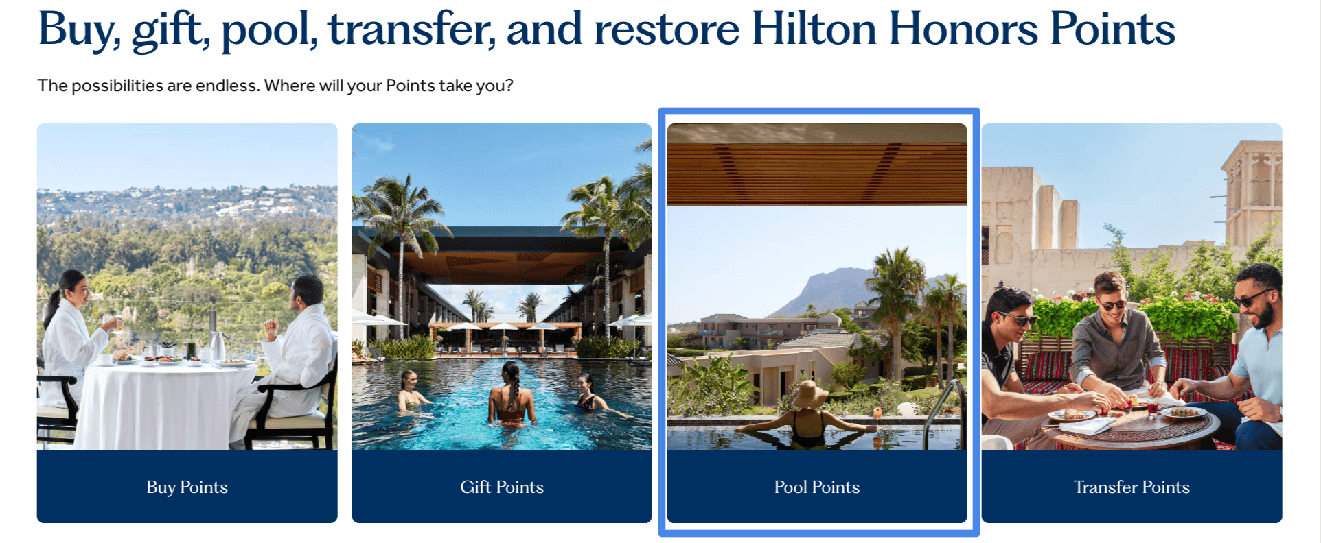 Hilton Points Pooling: How to Share, Transfer & Maximize Hilton Honors Points 1 Pool Hilton points