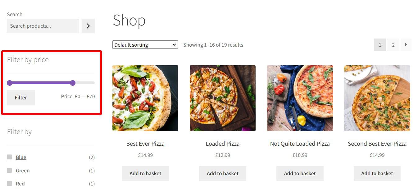 Price filter sidebar result in WooCommerce shop page