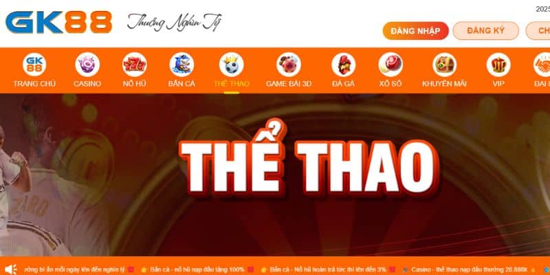 Tổng quan thông tin sân chơi cá cược thể thao GK88