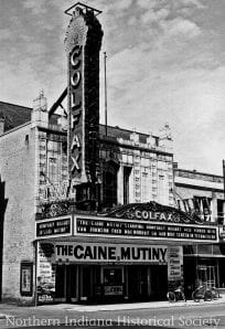 Colfax Theater 1954 ph 3770 THM (1) Vintage cinema theater marquee promoting "The Cain Mutiny" in black and white, showcasing historic movie theater architecture.