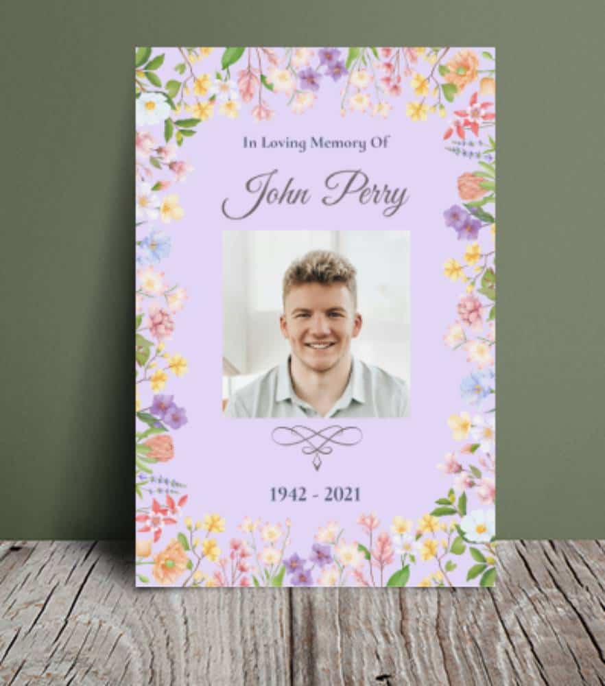 Floral frame funeral order of service (010) Floral frame funeral order of service (010) - Free Funeral Order of Service Template