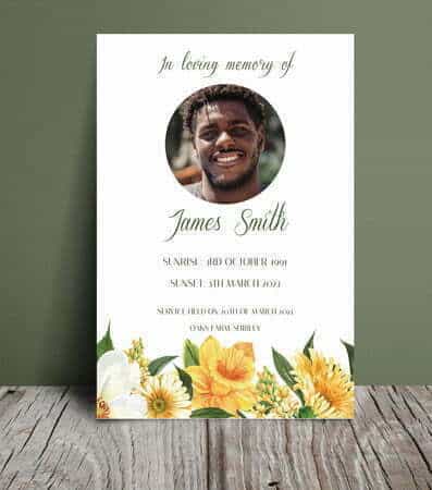 Sunflower funeral order of service 050 Sunflower funeral order of service 050 - Free Funeral Order of Service Template