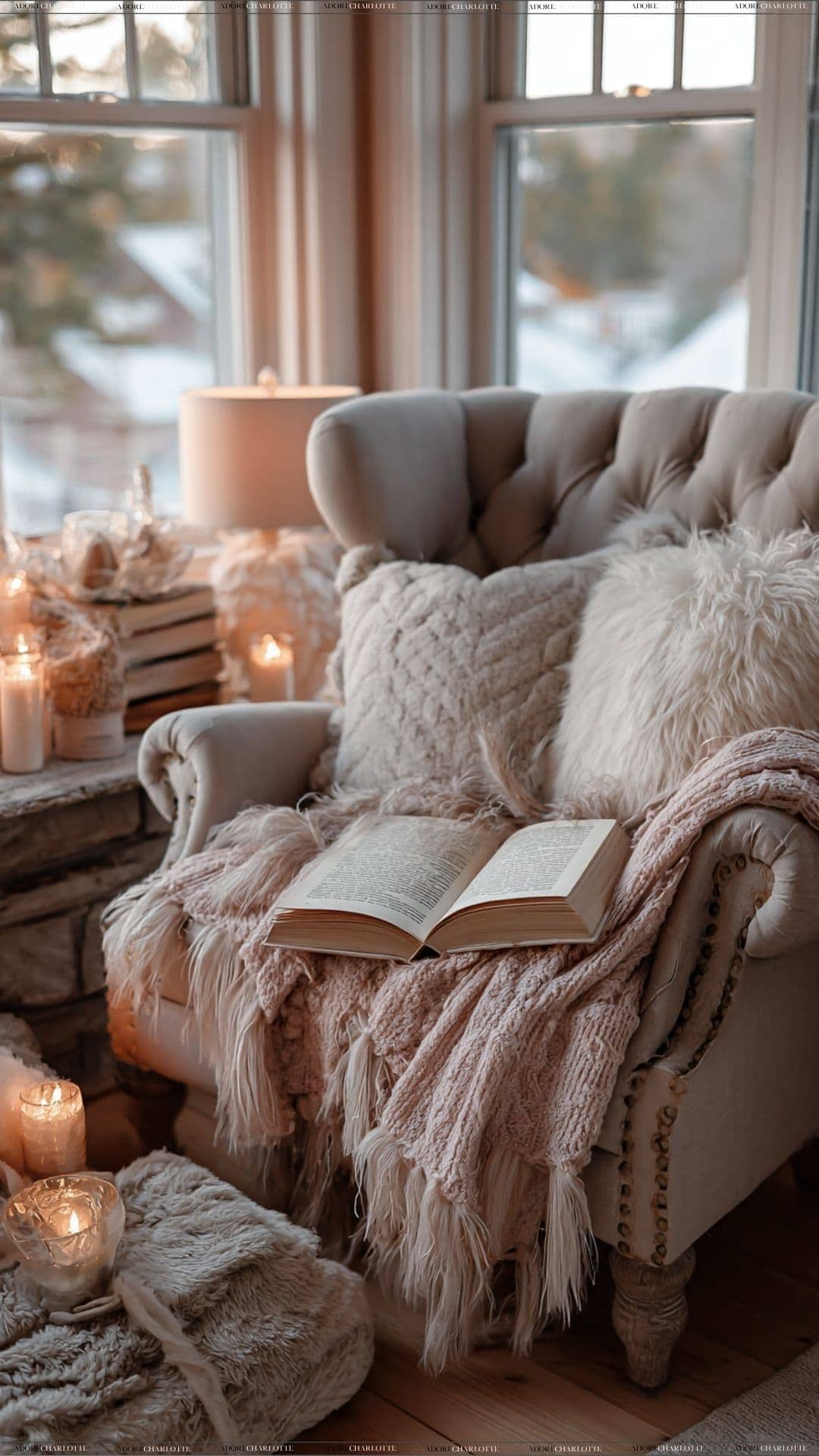 cosy winter reading nook