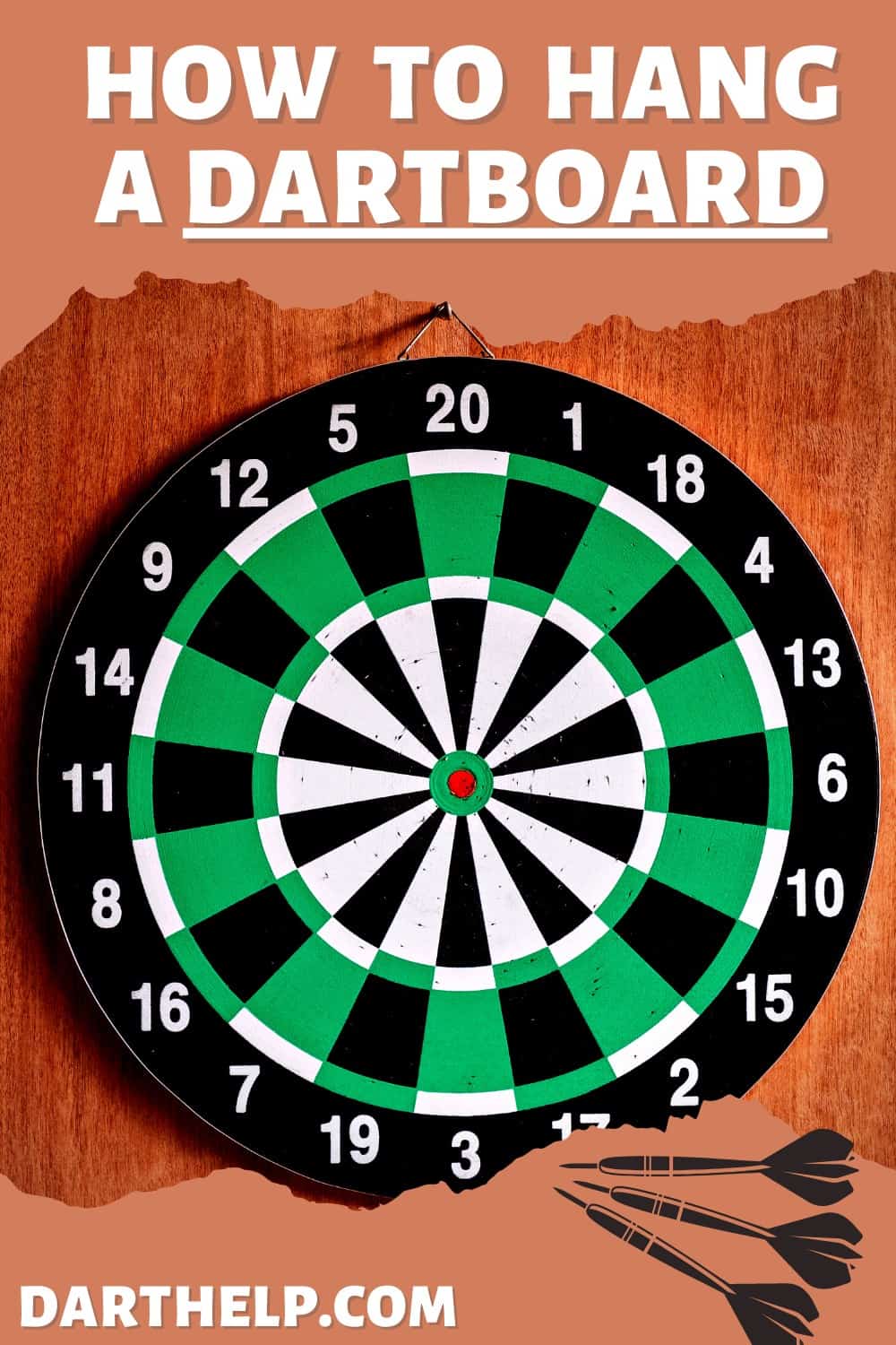 Hang a dartboard with the hanging equipment