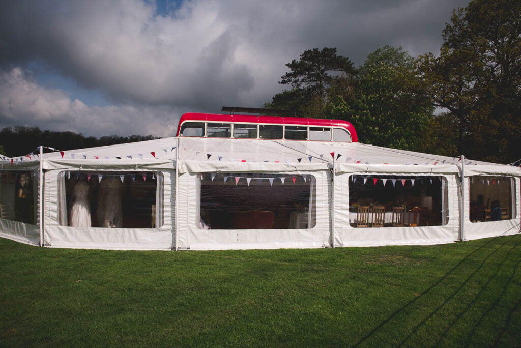 Deckerdence vintage bus wedding venue as an alternative to a marquee