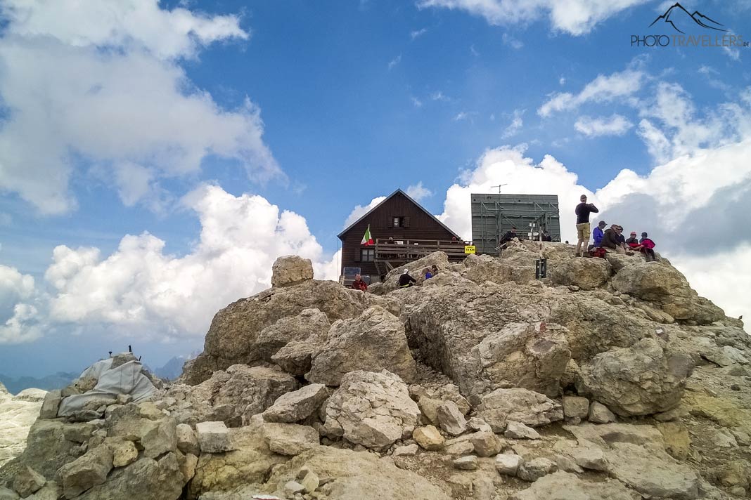 Das Rifugio Capanna Piz Fassa di Bernard Guido auf dem Piz Boè