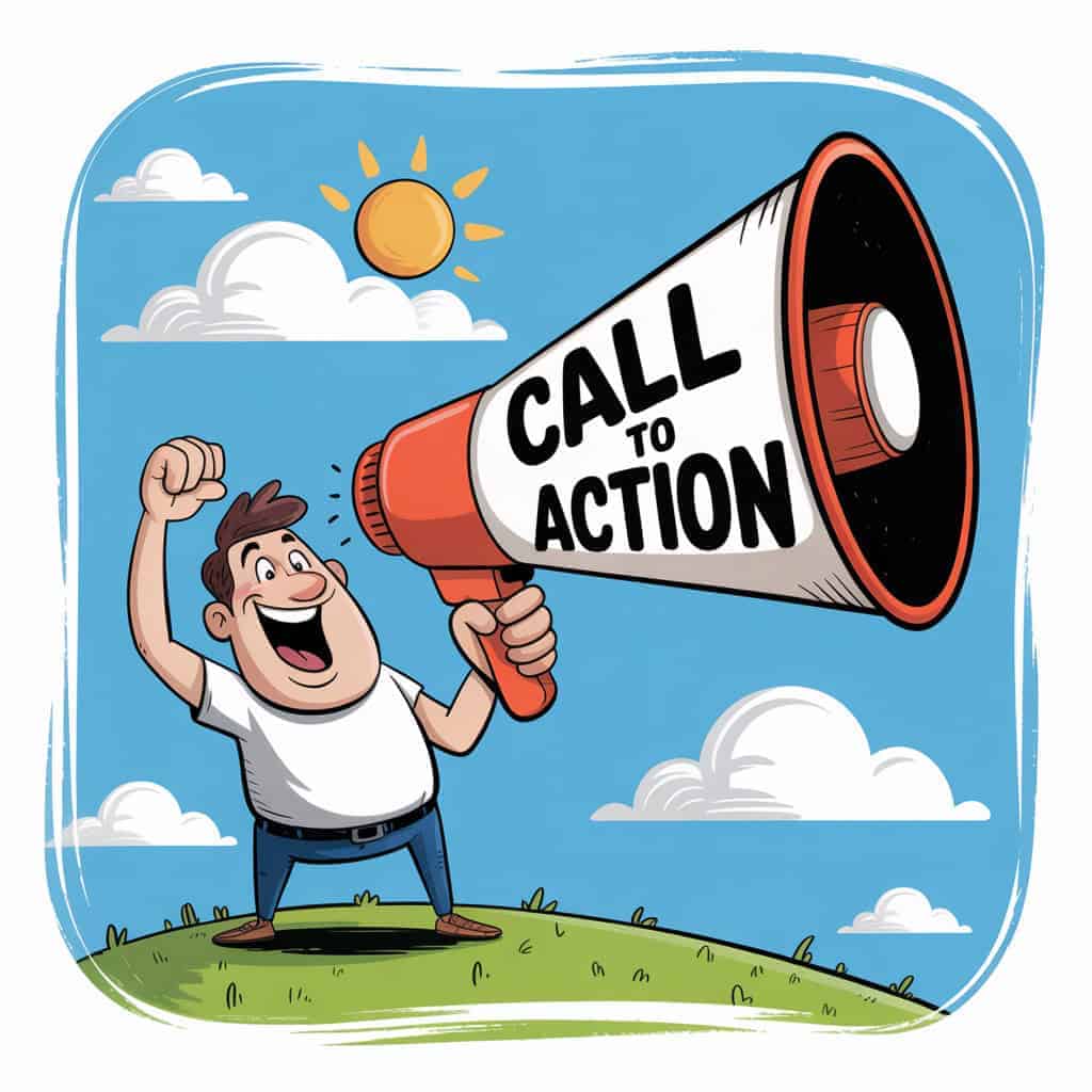 HomePage User Journey: Guide Visitors from First Click to Conversion 5 Man with megaphone that says “call to action”