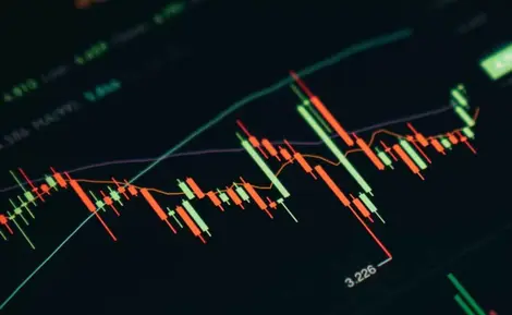 trading chart on a screen