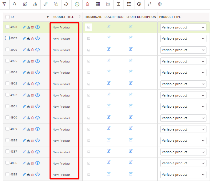 Bulk add product result