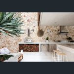 A double photo of a sink