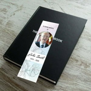 Personalized memorial bookmarks