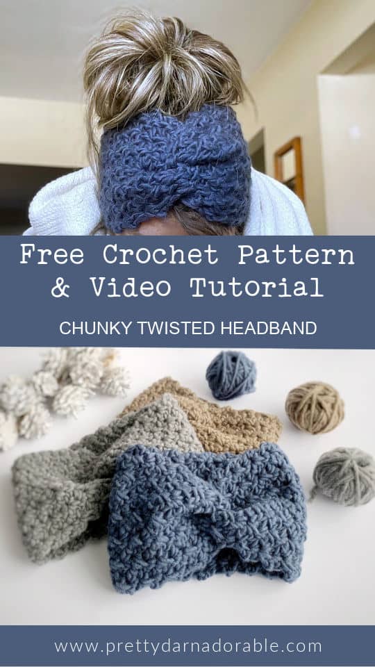 blue crochet headband