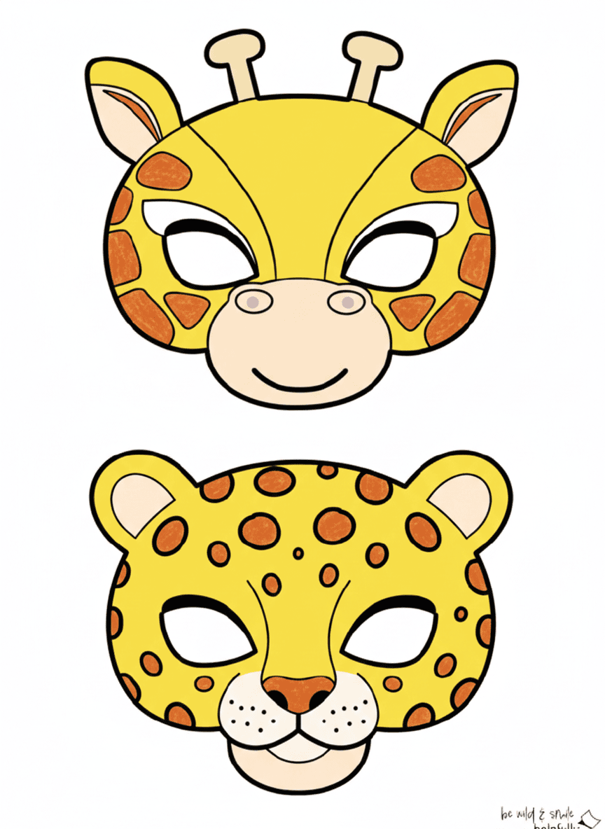Angemalte Tiermasken für Kinder