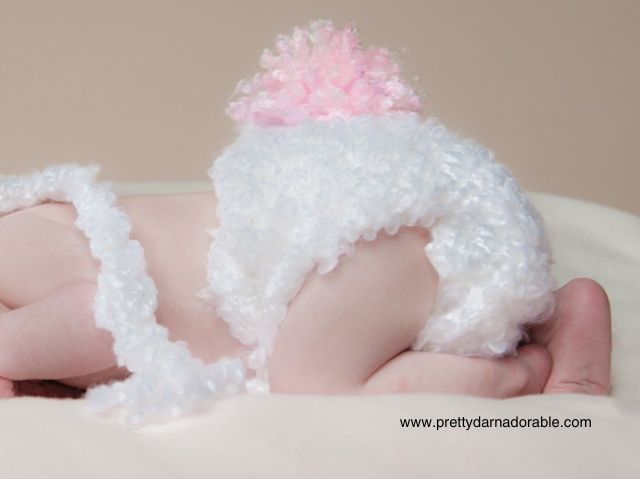white and pink crochet bunny diaper cover with floppy ears