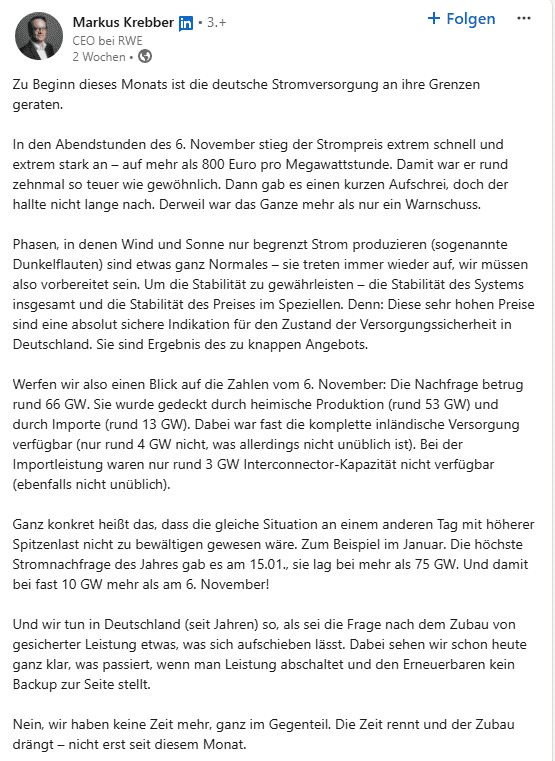 Markus Krebber - RWE - Aussage zur Dunkelflaute 2024 Markus Krebber Rwe Aussage Zur Dunkelflaute 2024