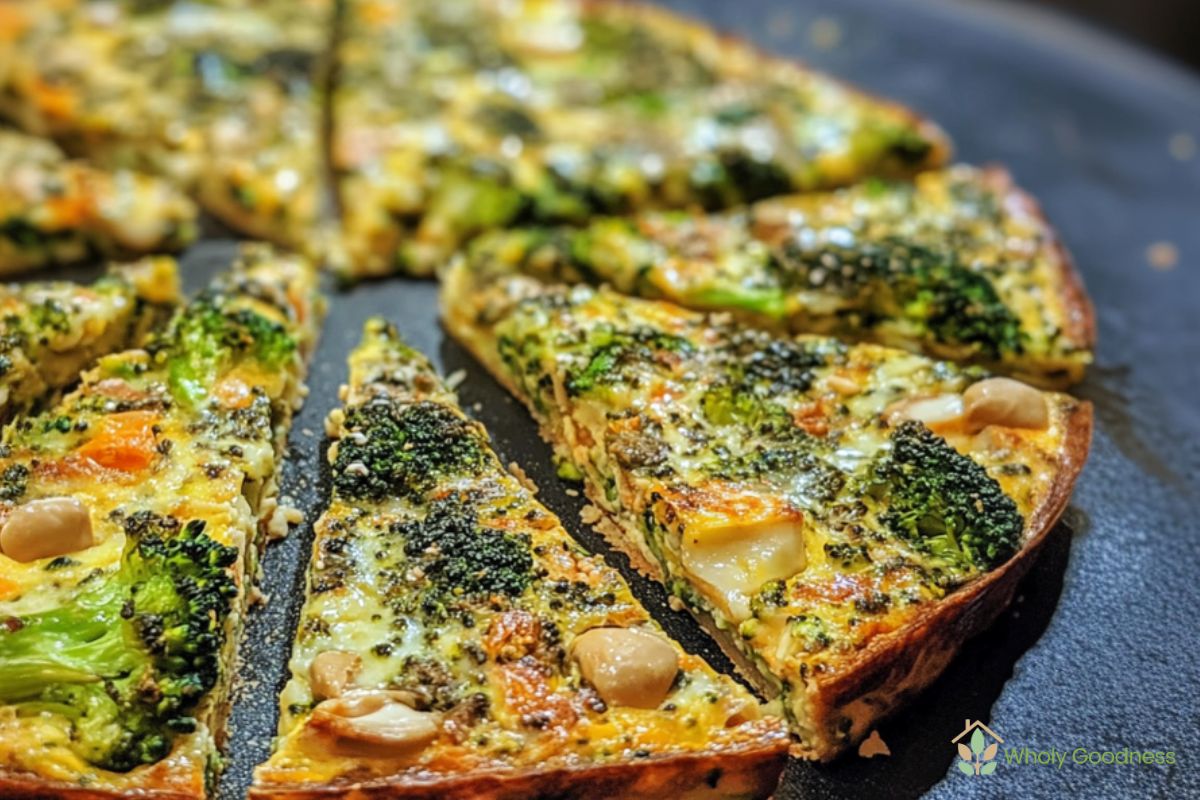 Vegan Broccoli and Creamy Cashew Frittata Recipe