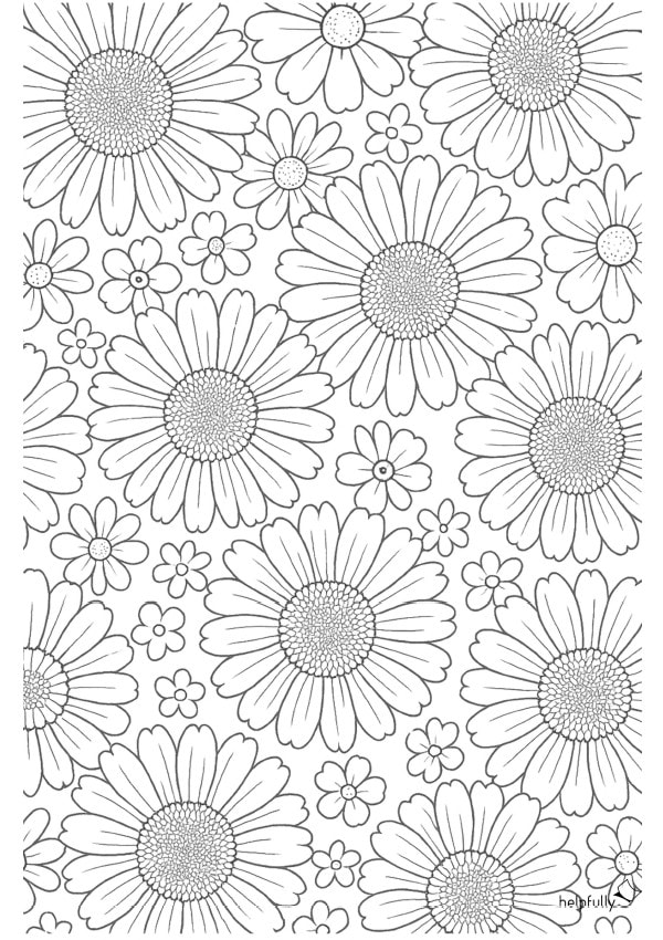 Blumen Allover Ausmabild zum Ausdrucken