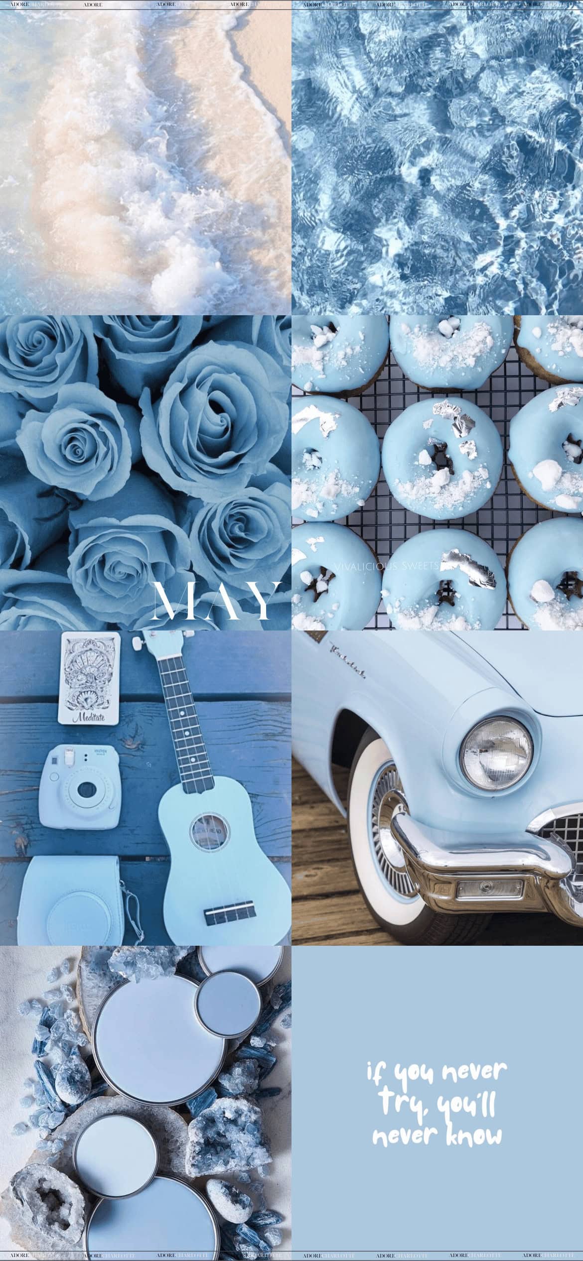 Aesthetic Baby Blue Summer May 2024 Phone Wallpaper