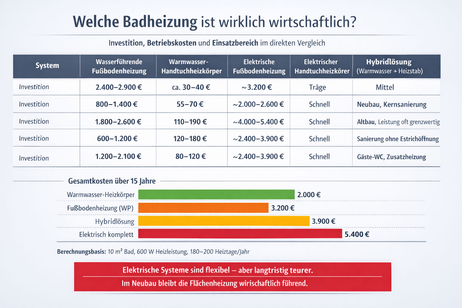 Welche Badheizung ist wirklich wirtschaftlich?