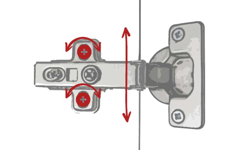 Höhe der Schranktür einstellen