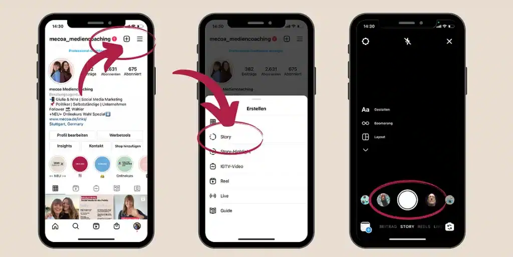 Instagram Story erstellen