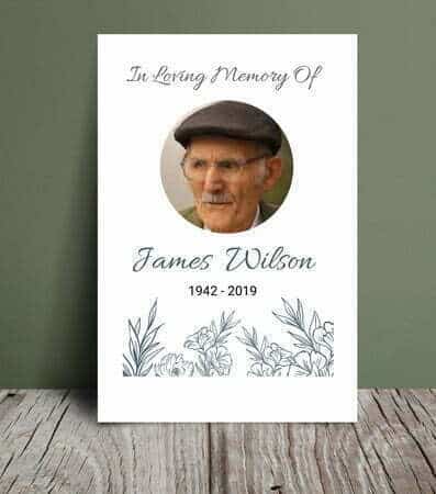 Simple floral outline order of service (013) Simple floral outline order of service (013) - Free Funeral Order of Service Template
