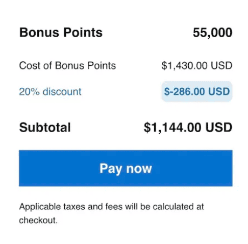 The Strategic Guide to Purchasing World of Hyatt Points 2 Example of buying 55,000 Hyatt points with a 20% discount