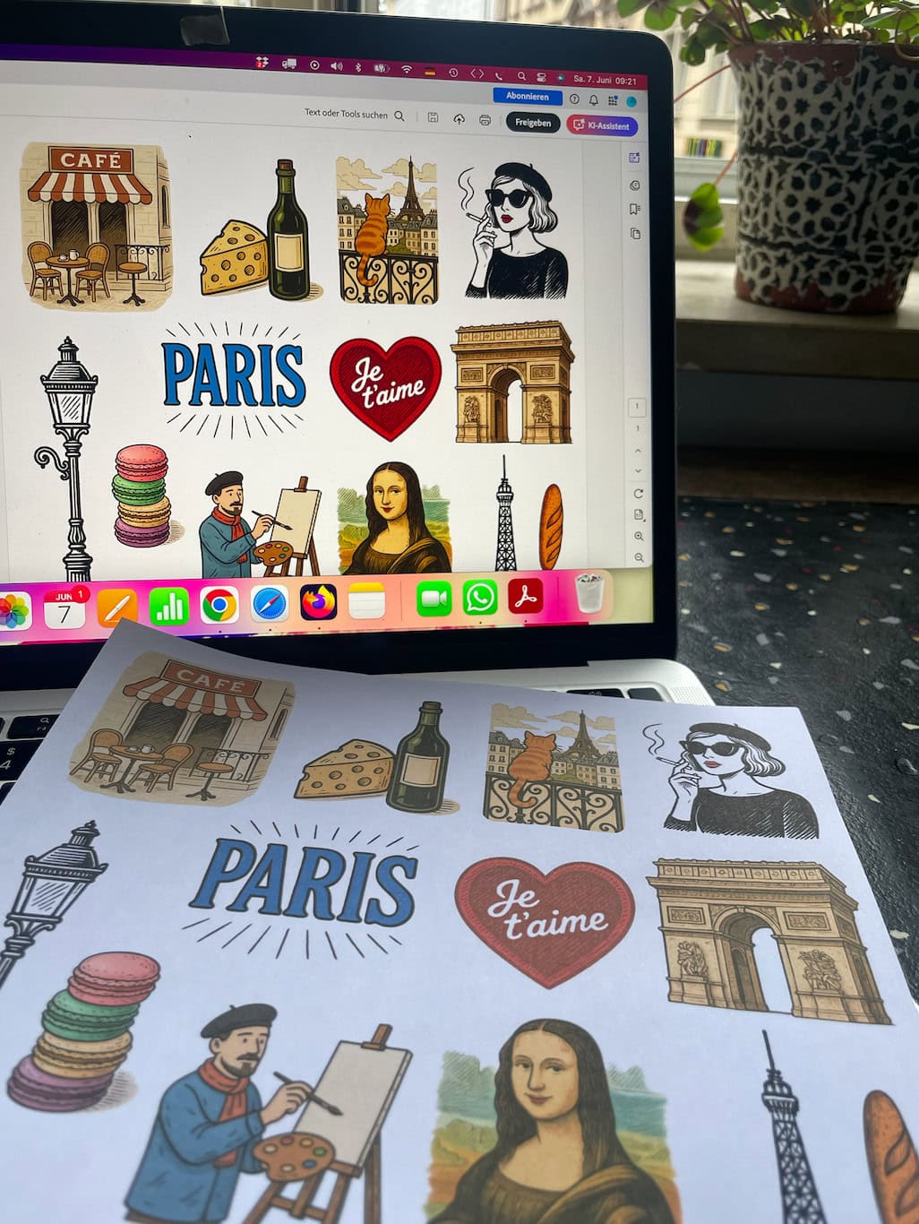 Paris Motive als Sticker oder Bastelvorlage ausdrucken