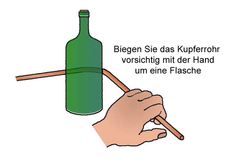 Kupferrohr mit Flasche biegen