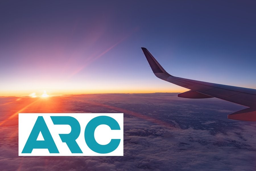 ARC logo with a plane