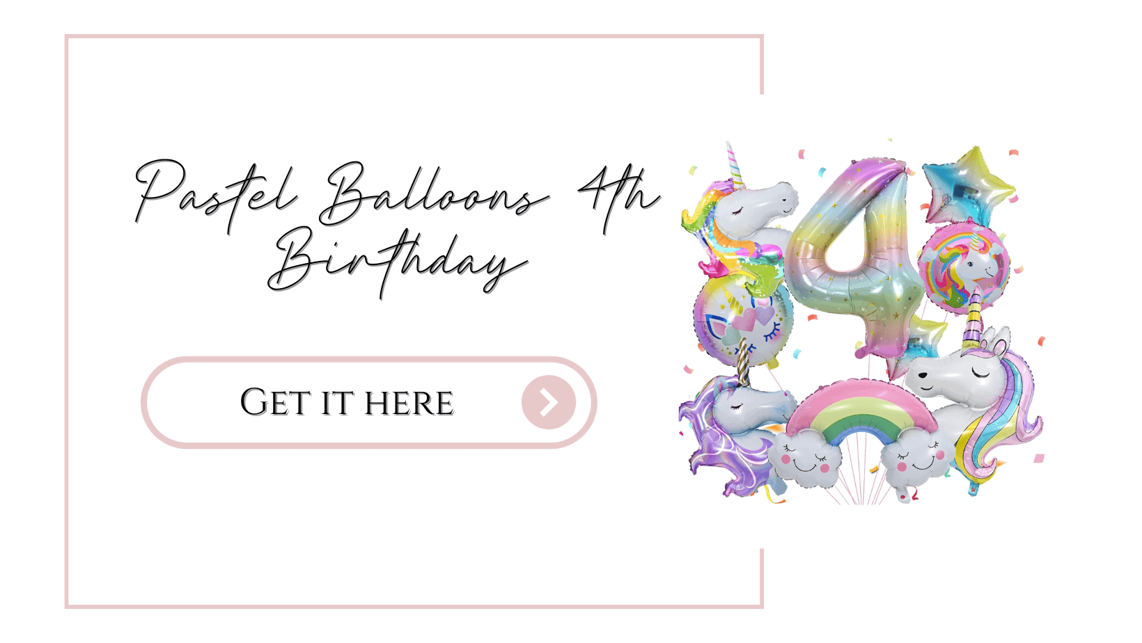 Unicorn Birthday Party pastel balloons birthday bundle