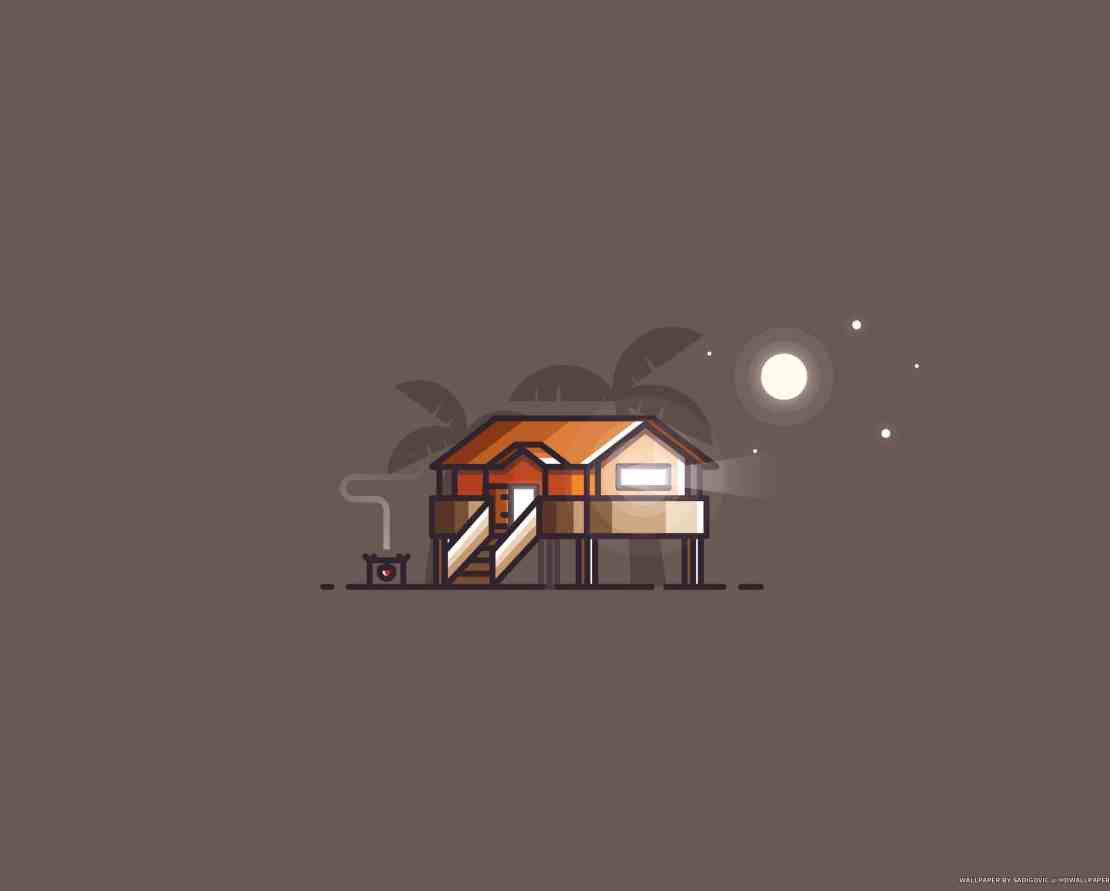 Beach house – minimal illustration