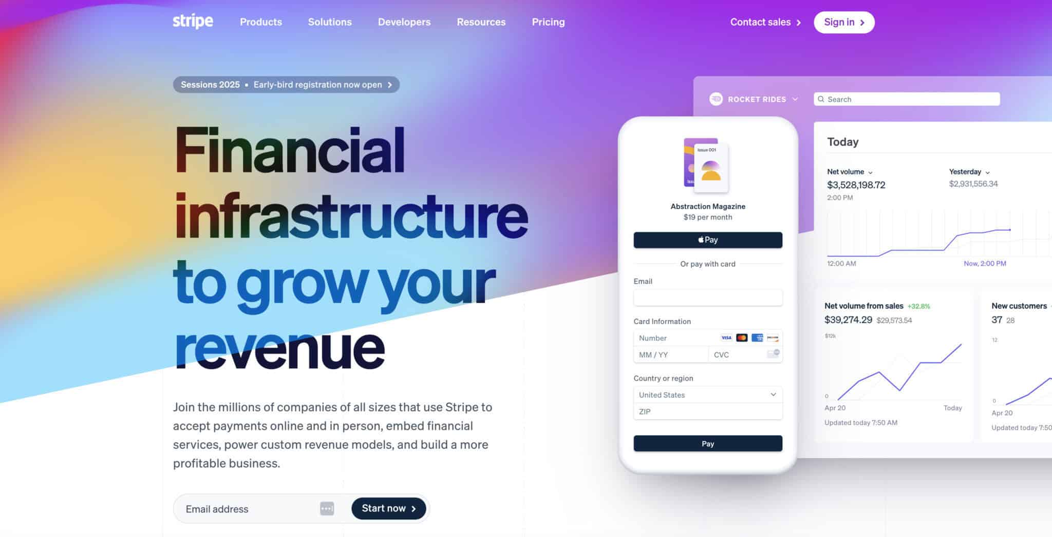 How to Create a Bold Hero Area Like Stripe.com's 2 stripe header example