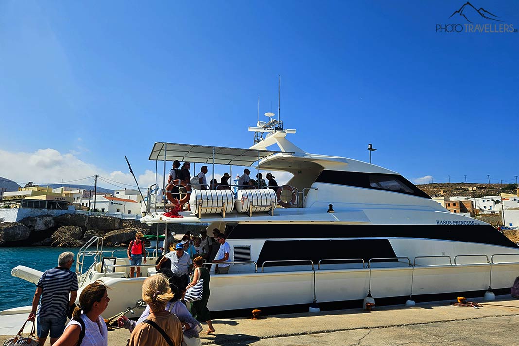 Die Yacht Kasos Princess im Hafen von Kasos